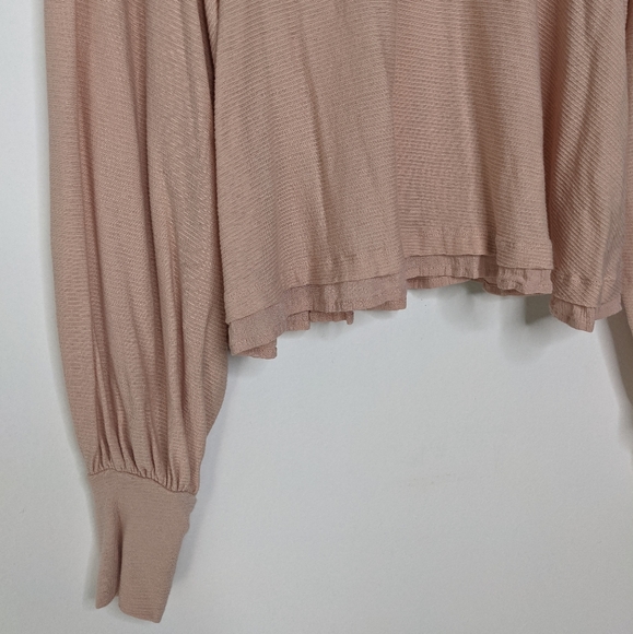 Free People Pink Billie Ribbed Blouson Sleeve Top - Picture 5 of 12